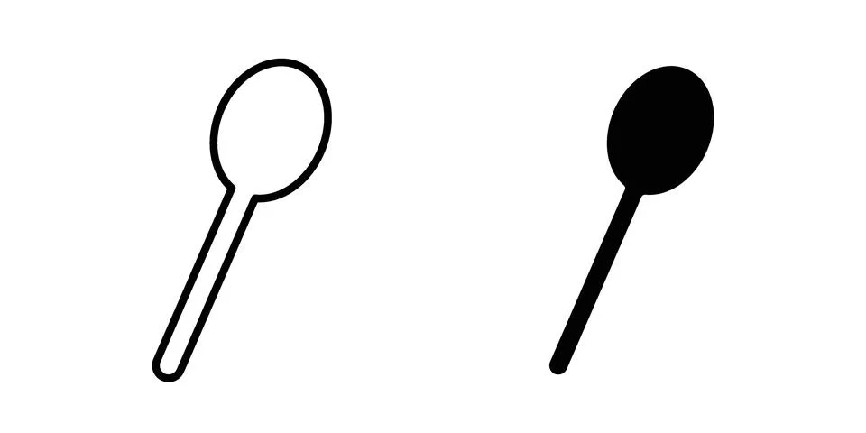 Spoon icon black vector isolated on white Stock Illustration