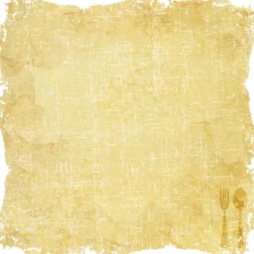 Spoon icon on old paper background Stock Illustration