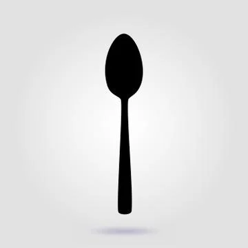 Spoon icon. Vector flat sign on gray background Stockillustratie