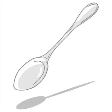 Spoon icon. Vector illustration of a small coffee spoon. Hand drawn teaspoon, Stock Illustration