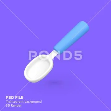Spoon isolated 3d render icon illustration Modello PSD