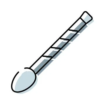 Spoon kitchenware utensil simple line drawing icon Stock Illustration