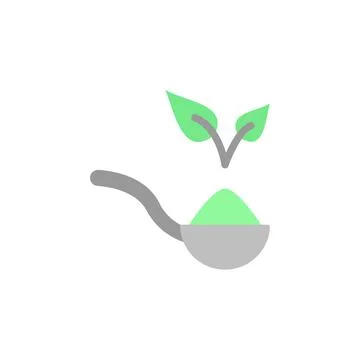 Spoon leaf icon. Simple color vector elements of alternative medicine icons for Stock Illustration
