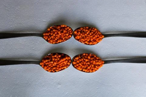 Spoon of Lentils Background Stock Photos