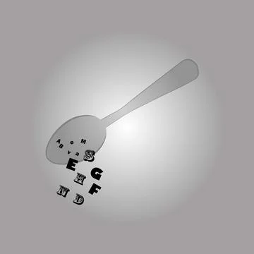 Spoon with letters Stock Illustration