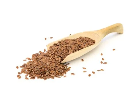 Spoon with linseed Foto stock