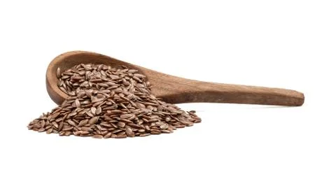 Spoon with linseeds Stock Photos