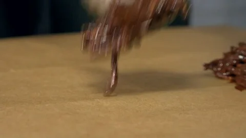 Spoon with mealworm in chocolate Stock Footage 83463775