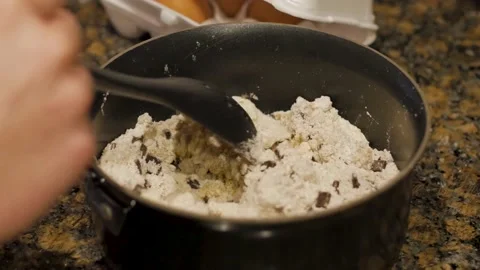 Spoon Mixing Cookie Dough Video stock 148171920