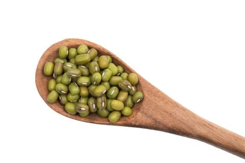 Spoon with mung beans Stock Photos