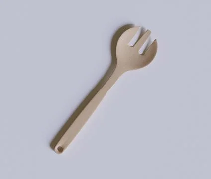 Spoon or flatware with a wood texture rendering 3D (4) Иллюстрация