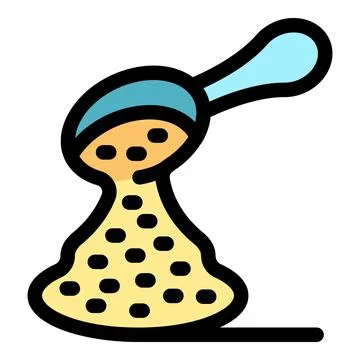 Spoon pouring ground pepper or spice on a pile Stock Illustration