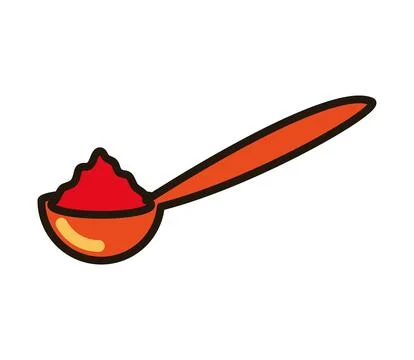 Spoon with powder chili Stock Illustration