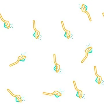 Spoon with powder vector seamless pattern Stock Illustration