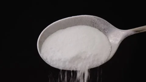 Spoon with powdered sugar Video stock 246512612