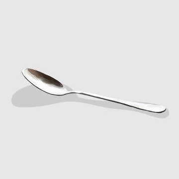 Spoon Realistic hand drawn illustrations and vectors white background Stock Illustration