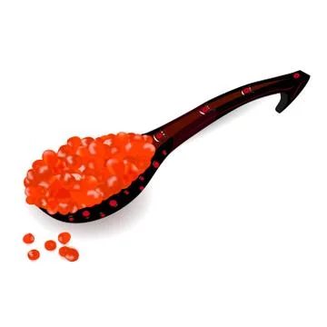 Spoon red caviar Stock Illustration