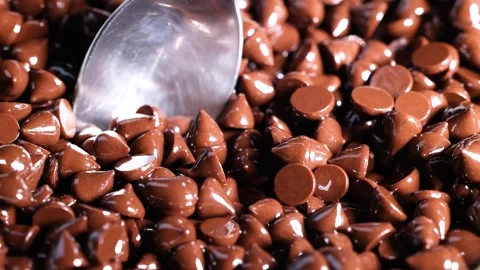 Spoon Scooping Chocolate Chips Stock Footage 316741296