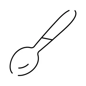 Spoon serving utensil kitchenware outline icon design Stock Illustration