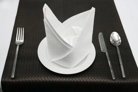 Spoon set in restaurant Stock Photos