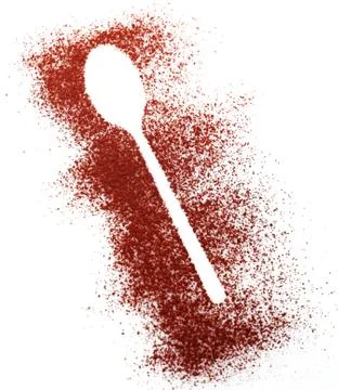 Spoon shape in cocoa or chocolate powder Stock Photos