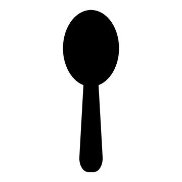 Spoon silhouette icon. Meal. Vector. Stock Illustration