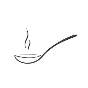 Spoon of soup. Vector flat simple illustration. spoon with sauce. Isolated Illustrazione stock