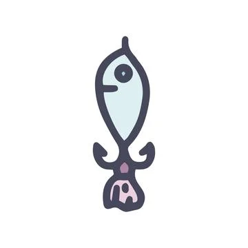 Spoon spinner balancer color vector doodle simple icon Stock Illustration