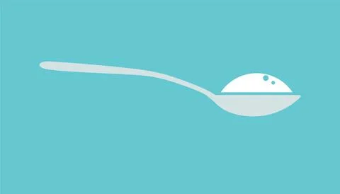 Spoon with sugar salt icon. Stock Illustration