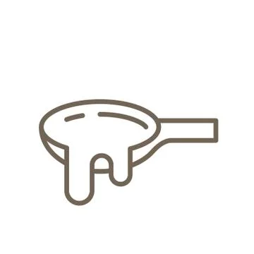 Spoon of syrup vector icon, line design Stock Illustration