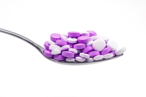 Spoon  tablets Stock Photos