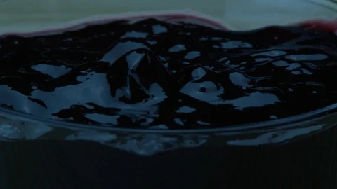 Spoon takes cherry jam 스톡 동영상 85786964