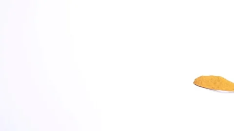 Spoon with turmeric and thumb 動画素材 80799672