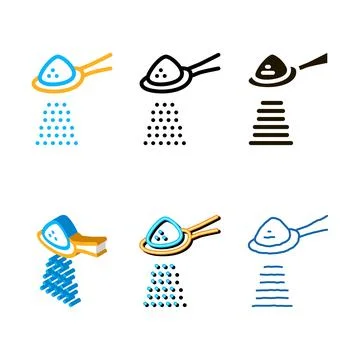 Spoon of types sugar icon vector outline イラスト素材