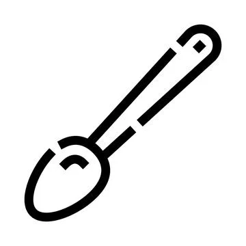 Spoon utensil kitchenware line art icon concept Stock Illustration