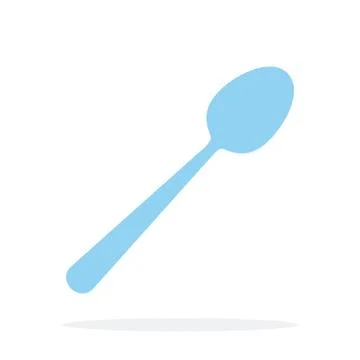 Spoon vector flat material design isolated object on white background. Stock Illustration