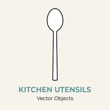 Spoon vector isolate illustration. Vector line illustration logo icon cafe me Stock Illustration