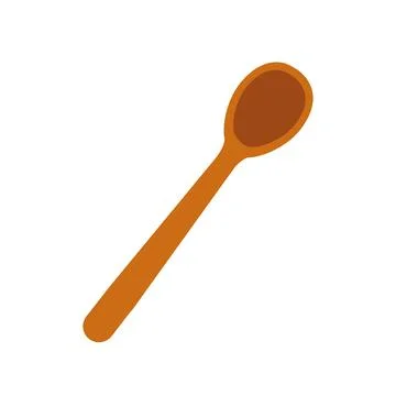 Spoon vector. Wood Spoon on white background. Stock Illustration