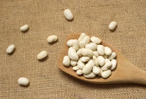 Spoon White Beans Stock Photos