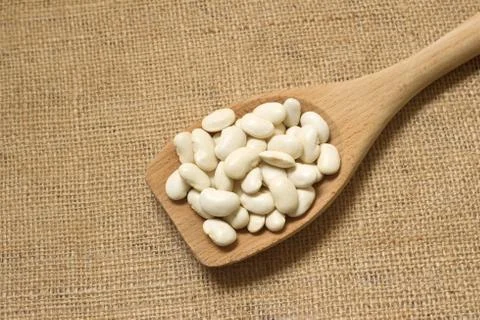 Spoon White Beans Stock Photos