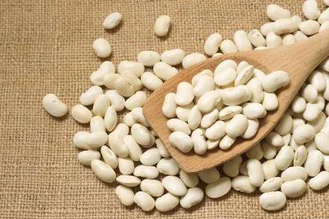 Spoon White Beans Stock Photos