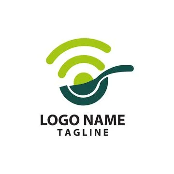 Spoon wifi logo design vector Stock Illustration