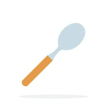 Spoon with wooden handle vector flat isolated Stock Illustration