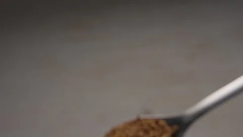 Spoonful of Instant Coffee Granules. Stock Footage 288044579