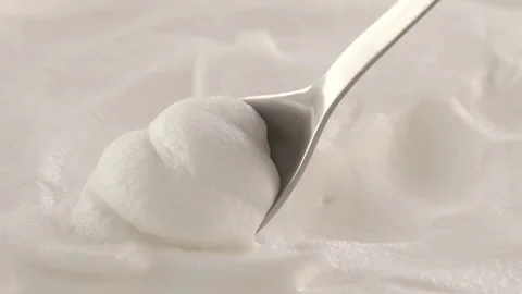 Spoonful of Whipped Cream. Stock Footage 261719865