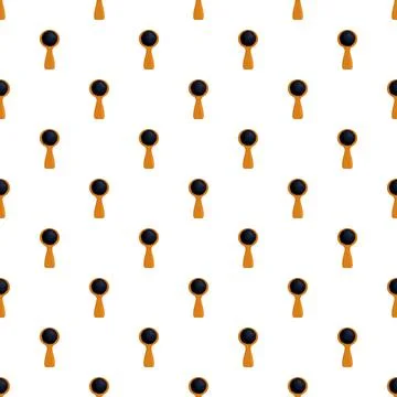 Spoons with black spice making a seamless pattern Stock Illustration
