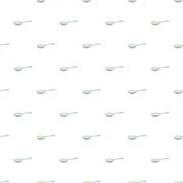 Spoons with liquid creating seamless pattern background Illustrazione stock
