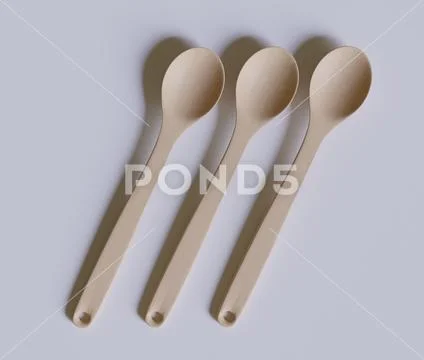 Spoons realistic render with a wood texture (4): Graphic #248944505