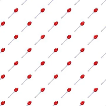 Spoons with red sauce creating seamless condiment pattern Stock Illustration