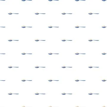 Spoons with sugar or spice forming seamless pattern Stock Illustration